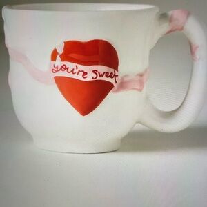 ❤️ ANTHROPOLOGIE BEA HEART STONEWARE ESPRESSO CUP NEW